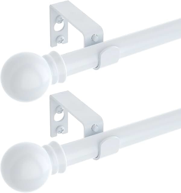 SISELBA 2 Pack Sheer Curtains, White, 32" x 76"