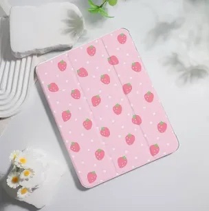 Strawberry Print Protective Tablet Case with Stand