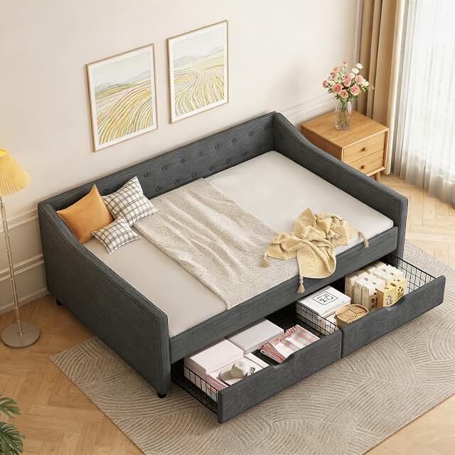 (Box 1/2)Full Size Daybed with Drawers
