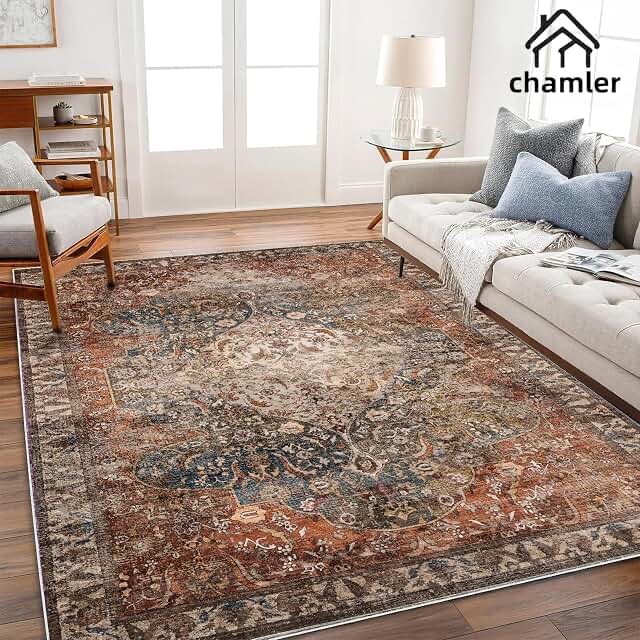 Traditional Distressed Oriental Area Rug, Red/Multi 7ft6in long x9ft 6in wide