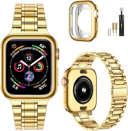MioHHR Solid Stainless Steel Apple Watch Band 42mm - Gold