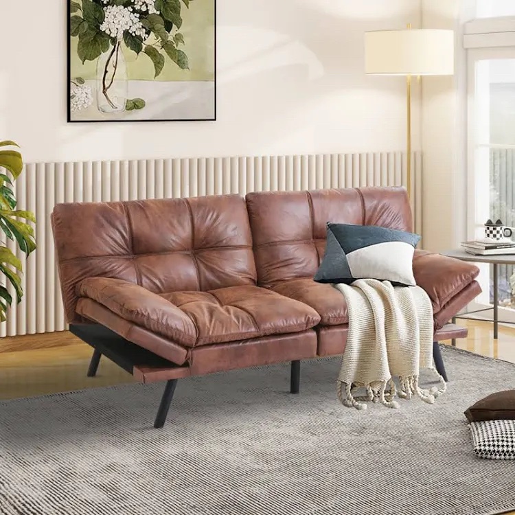George Oliver 71" Convertible Sofa With Adjustable Backrest and Armrest