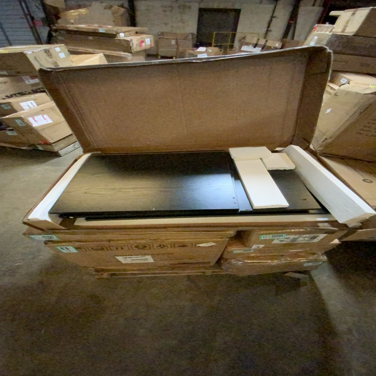 Black shelf. No instructions. Box A