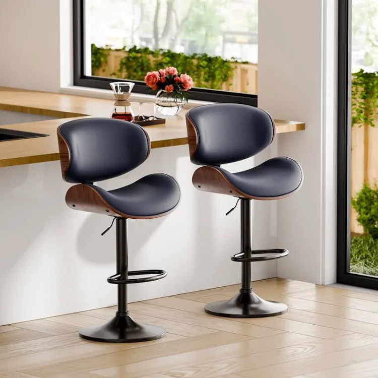 Jaquelin Swivel Bar Stool, Counter Height with Back (Set of 2)