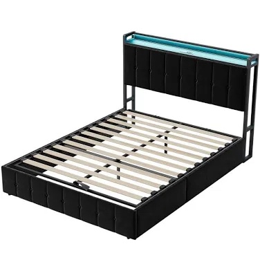 Shila Lift Up Storage Bed Frame & Charging Station