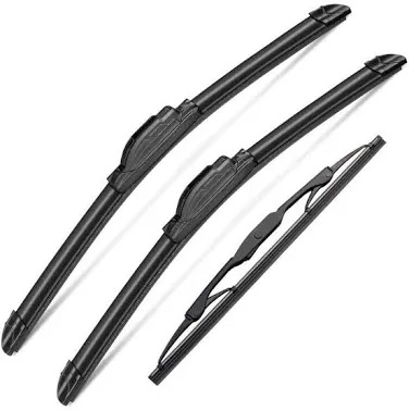 Unbranded 3-Piece Windshield Wiper Blade Set, J-Hook Connector