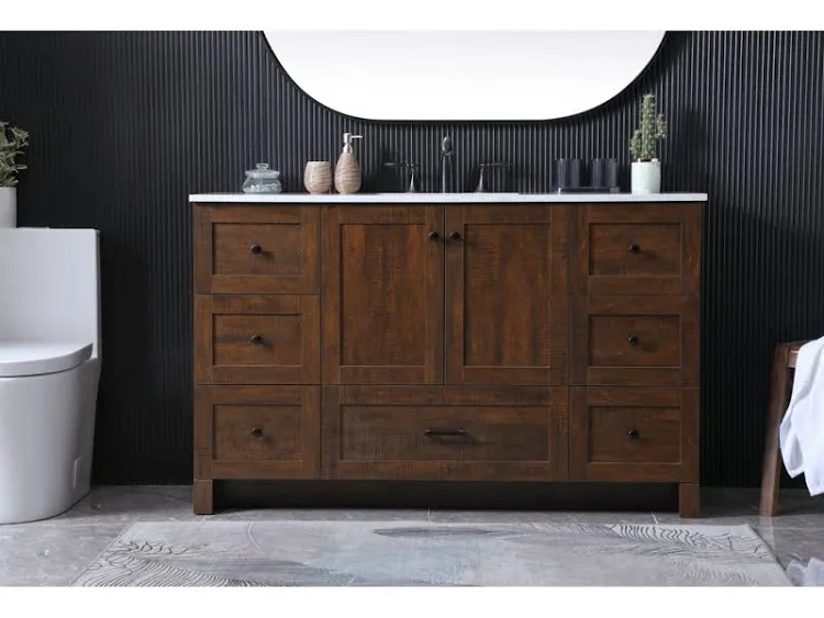 Soma 54” Single Bathroom Vanity with Engineered Marble Top