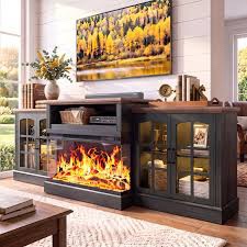 97"w Farmhouse Fireplace Tv-dark Oak-box 3