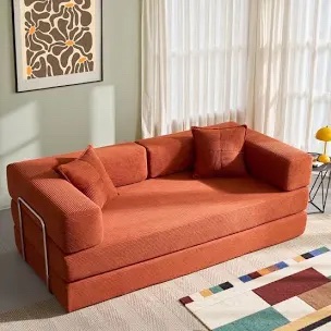 Sleeper Sofa Convertible Sofa Bed - Orange