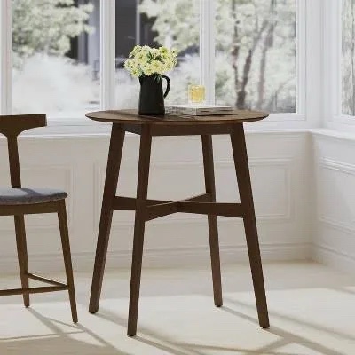 Mid-Century Modern 35.4" Round Wood Table