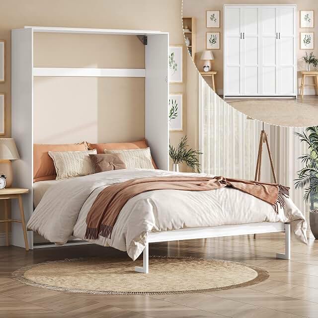 Full Size Wall Bed with Cushion Accessory (missing hardware)