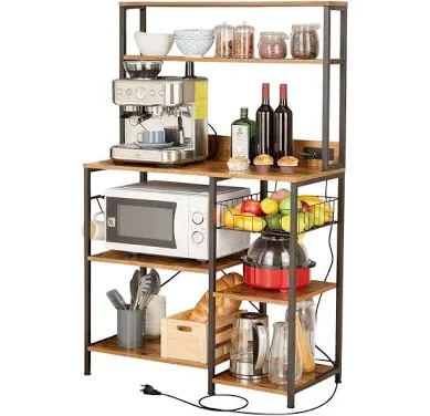 Garvee Kitchen Bakers Rack With Power Outlet