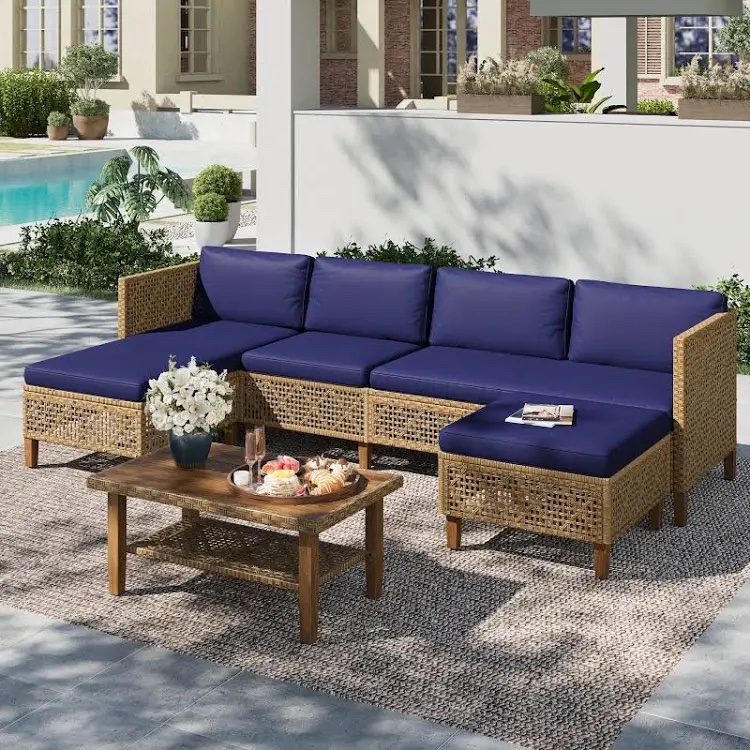 Sunshine Valley 5-Piece Wicker Patio Conversation Set (Incomplete)