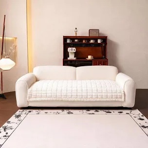 Pet-Friendly Shaggy Sofa Cover - Thick Plush Furniture Protector