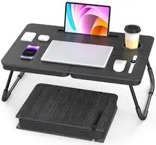 BUYIFY Folding Laptop Lap Desk with Cup Holder