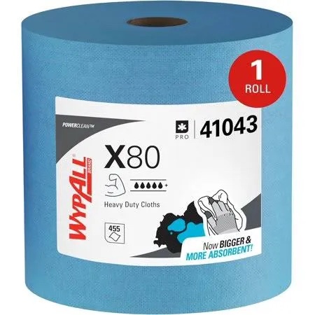 WypAll X80 PowerClean Industrial Wiping Cloths - Jumbo Roll