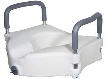 Drive Medical Raised Toilet Seat with Removable Arms, 5" Height