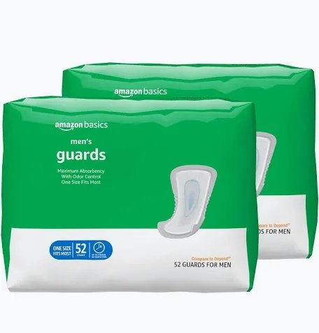 Amazon Basics Men's Guards Incontinence Pads, Maximum Absorbency, 104 Count