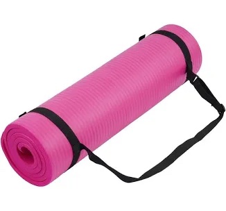 Yoga Exercise Mat - Pink, Rolled