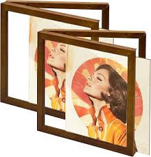 JJKLL Vinyl Record Display Case - Wooden Frame with Hinge