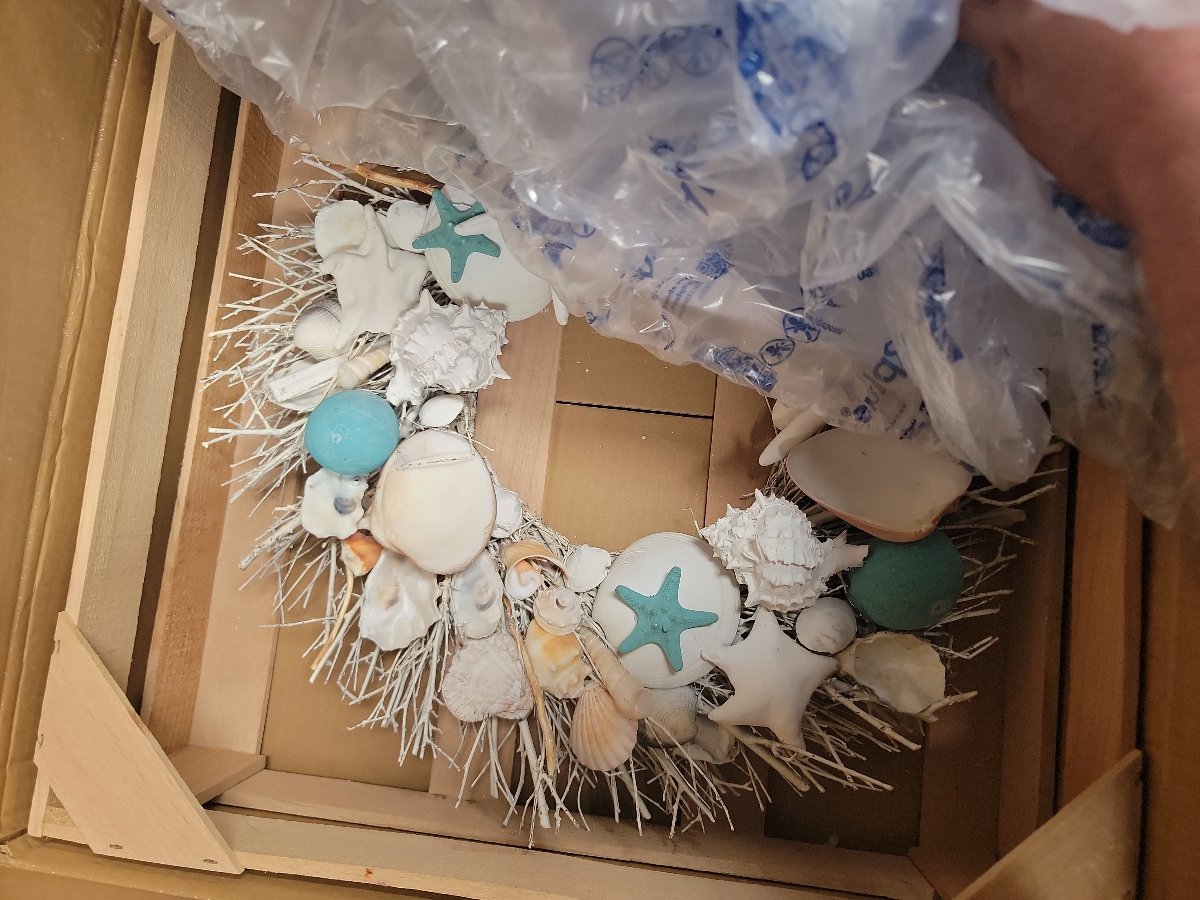 Coastal Decorative Wreath with Shells and Starfish