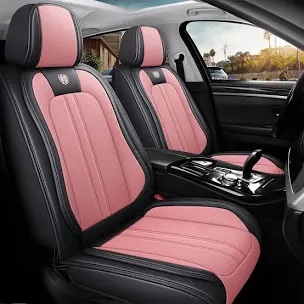 DOMAL Car Seat Cover Full Set (5 Seats) - Pink SQ02 Line Embroidery