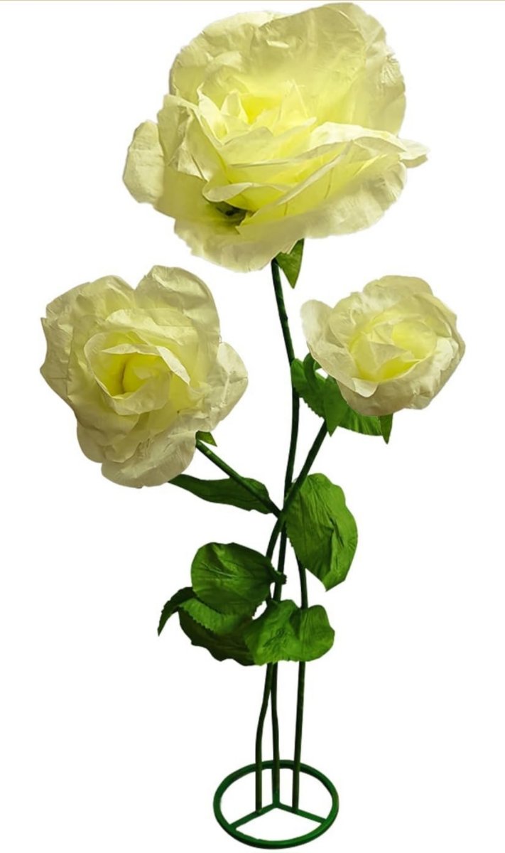 ASDFG Giant Artificial Flower Decorations, 3PCS Roses, Yellow