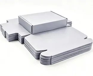 Stack of Flat-Packed Corrugated Cardboard Boxes