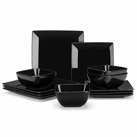 vancasso Soho Series 12-Piece Dinnerware Set Black