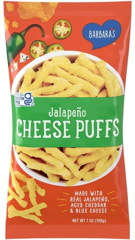 Barbara's Jalapeño Cheese Puffs, 11 count of 7 oz bags