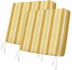 Linhai Zhiye Leisure Products Lounge Chair Cushion Set (Yellow + White Stripes)