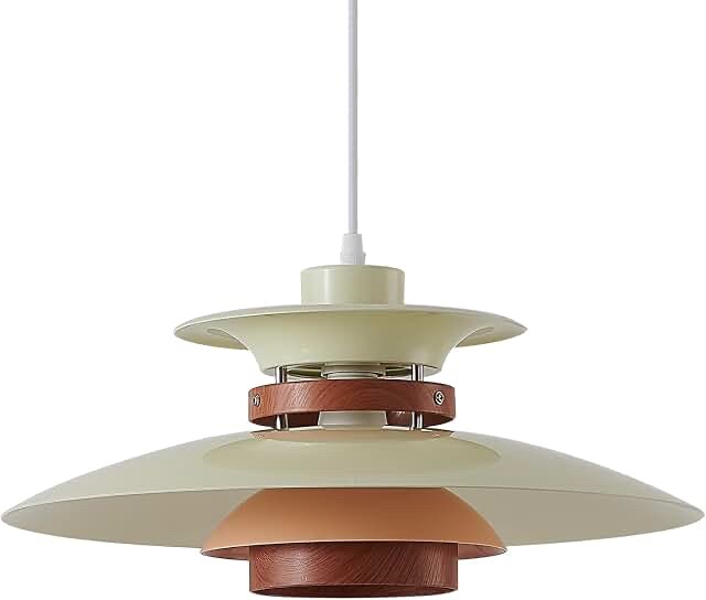 EFINEHOME Modern Ceiling Light Fixture, Wood Grain, 35cm