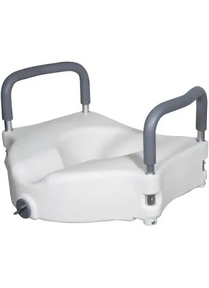 Drive Medical Raised Toilet Seat with Removable Arms, 5" Height