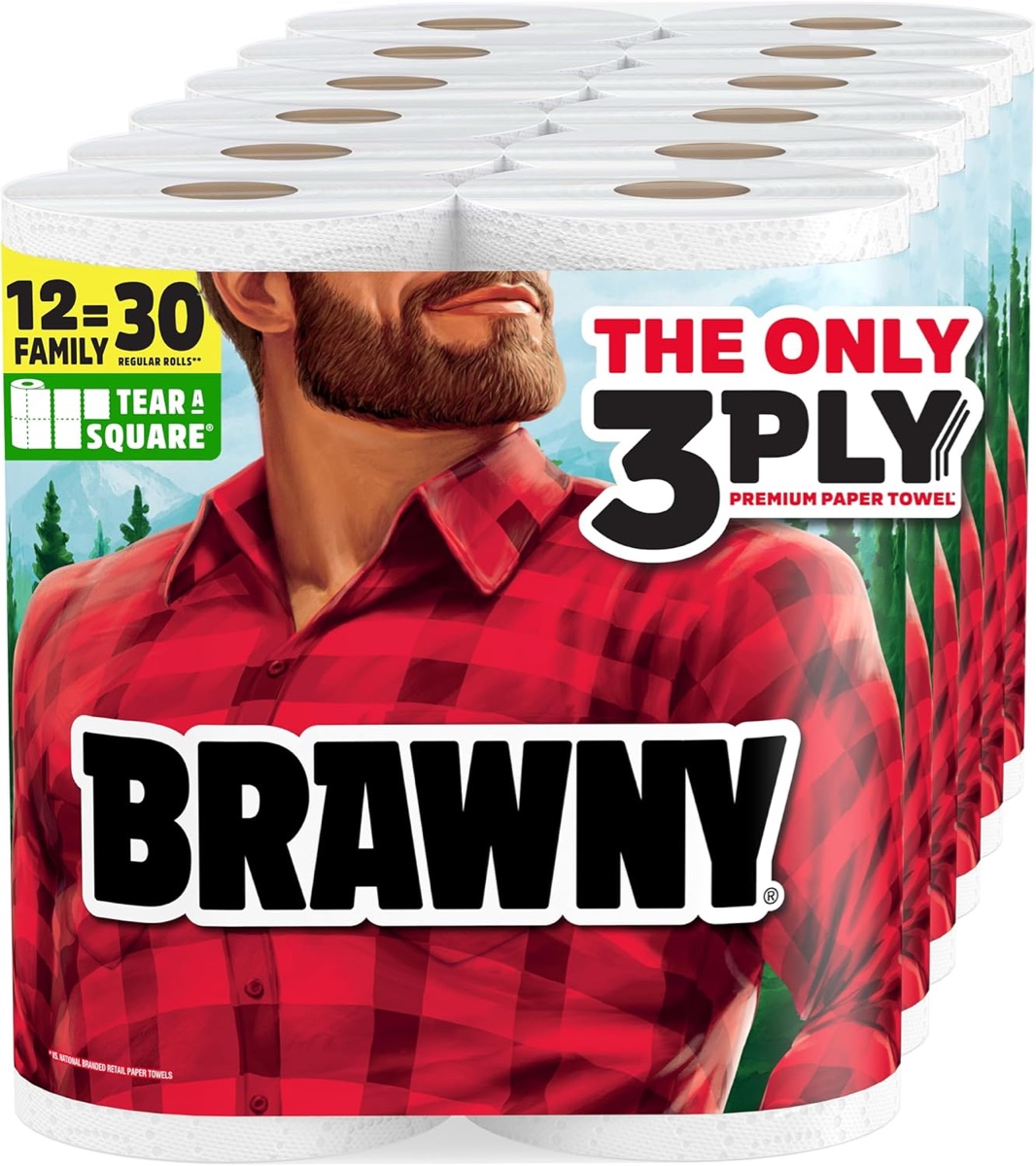 Paper Towels 6 Packs of 2 Rolls (12 Rolls Total) 3-Ply