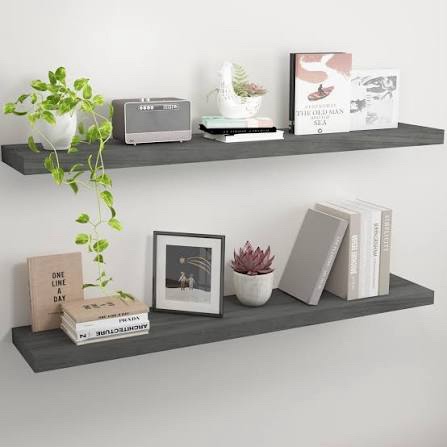 Acovy 36 inch Floating Shelves, 2 Pack, Gray