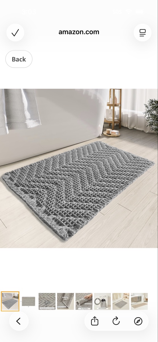 BULULQM Waffle Design Bath Mat