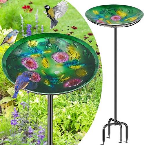 LEIFIDE Metal Bird Bath for Outdoors Patio Yard Lawn Decor