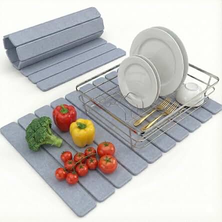 Single . DrySwift MULTISTONE Natural Diatomaceous Stone Mat (23" x 15.5", Modern Grey)