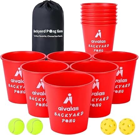 Aivalas 12 PCS Backyard Pong Game Set