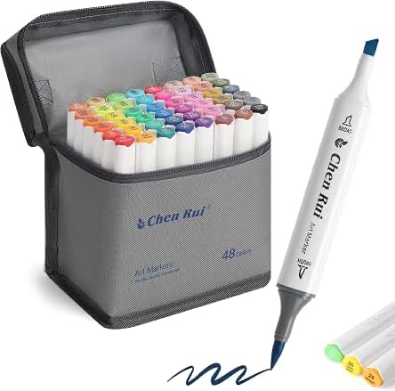 Chen Rui 100 Colour Double Headed Art Marker Pens with Carrying Case