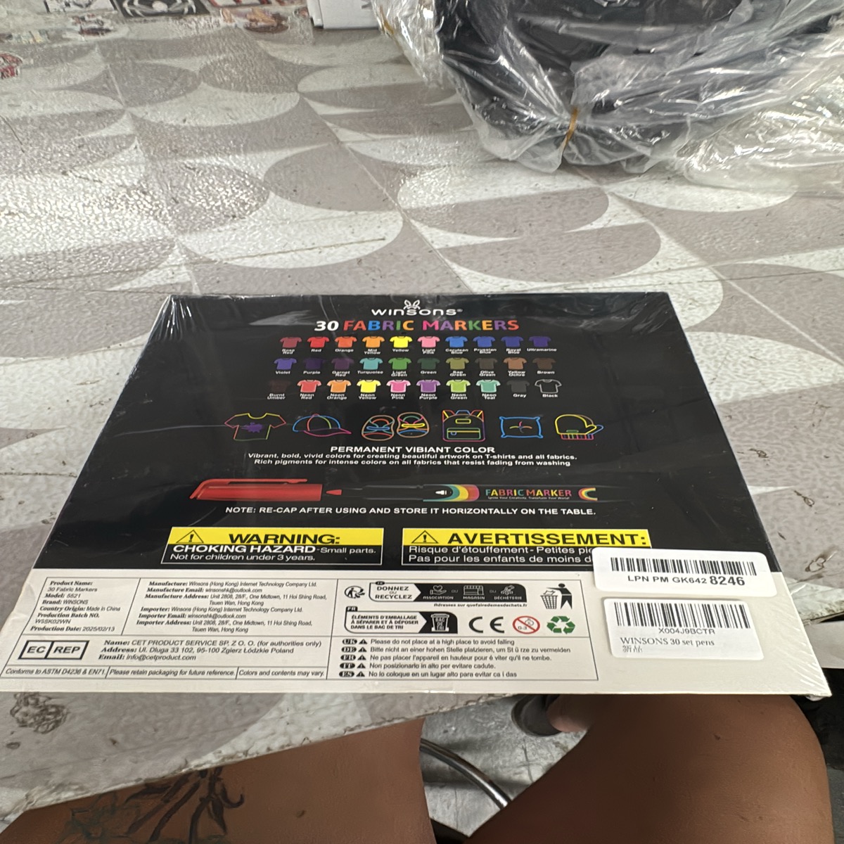 WinsonS 30 Color Permanent Fabric Marker Set