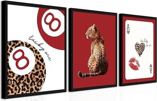 Trendy Leopard Print Canvas Wall Art Dorm Decoration 12x16in