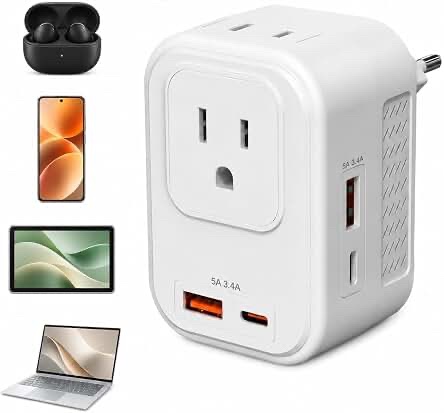 Mapambo 220V to 110V AC Voltage Converter European Travel Adapter