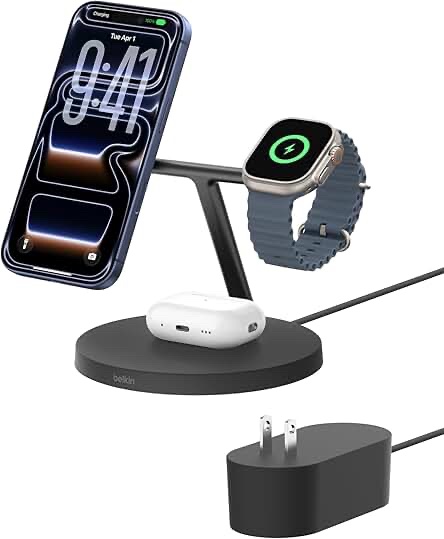 M5 3-in-1 Magnetic Wireless Charging Stand (Black)
