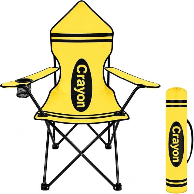 Pnlunce Folding Beach Camping Chair, Yellow Pencil Classroom Reading Corner School Stuck Chair
