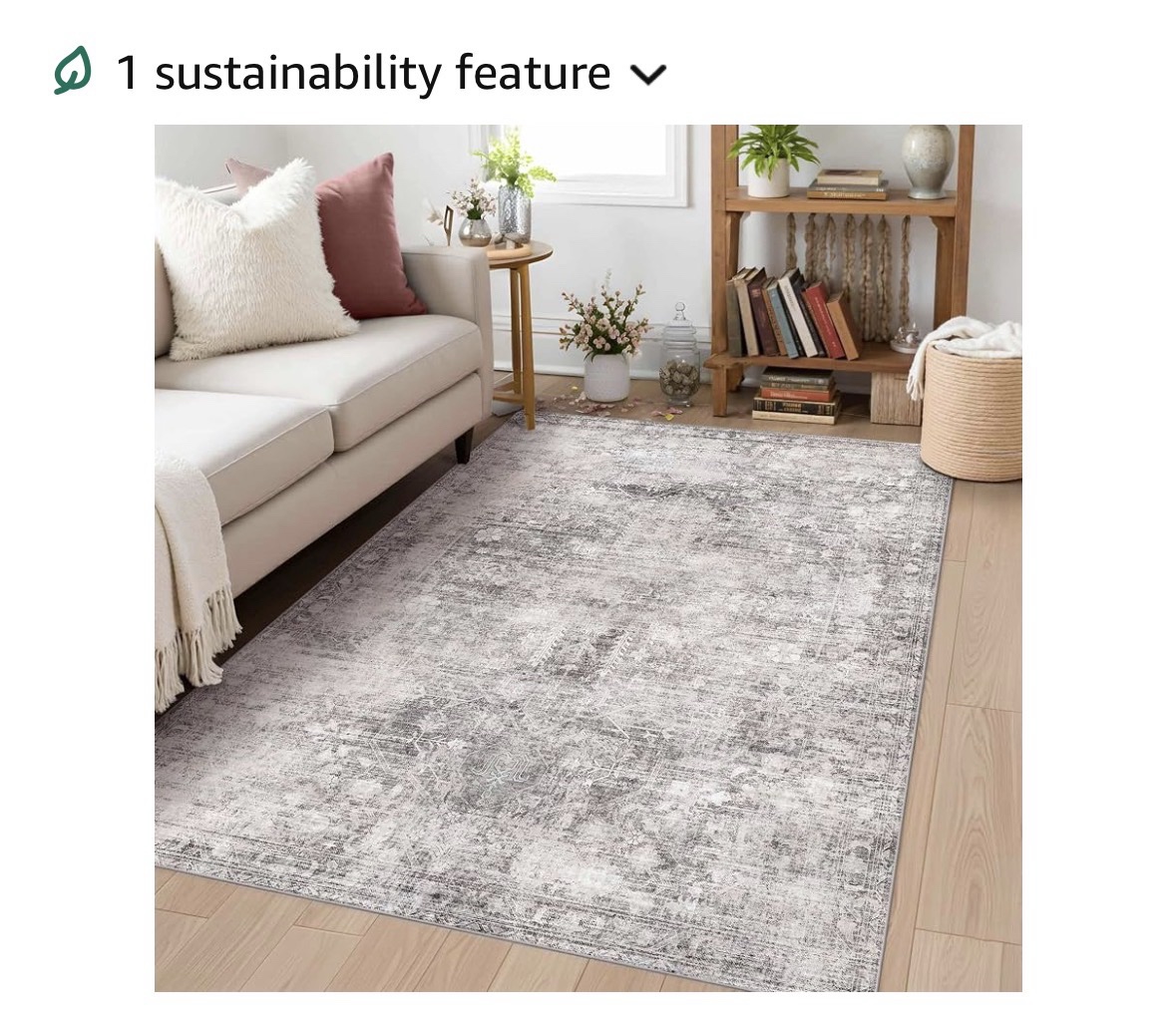 AMOAMI 3' x 5' Soft Washable Area Rug, Grey