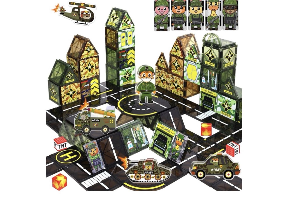 Magbubp Animal Force Military Magnetic Tiles Set