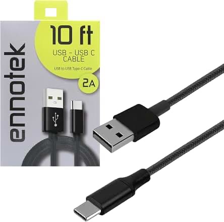 Amazon.com: 10FT USB C Cable (Standard Speed) – Long USB-A to USB-C Braided Charging Cord – Reliable Bedside & Dorm Room Charger for Samsung Galaxy, Pixel, Kindle, Tablets & USB-C Devices (White) : Electronics