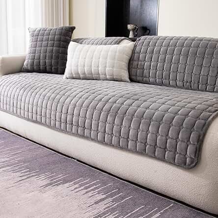 Amazon.com: MDSASFD Velvet Sectional Couch Cover for 3 Seats, Dgrey, 1PC, 36"x83" | Anti Slip Sofa Cover Washable, Sectional Couch Covers for Dog, Pet Couch Cover for L Shaped(Only 1), Suitable Living Room, RV : Home & Kitchen