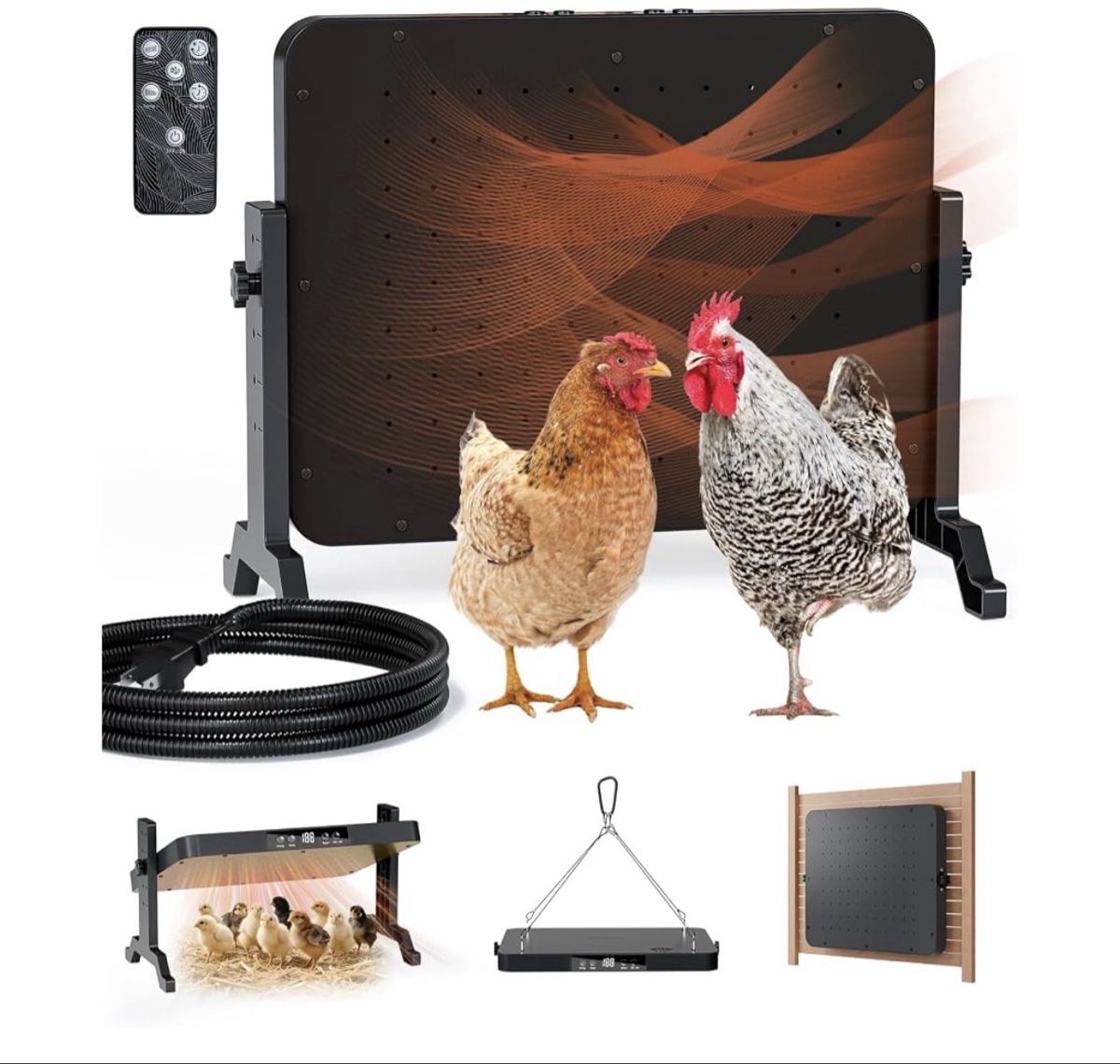 Chicken Coop Heater Panel with Temperature and Timing Control